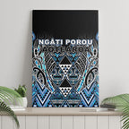 Aotearoa Ngati Porou Canvas Wall Art Maori Light Blue Tribal Paua Shell Pattern