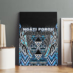 Aotearoa Ngati Porou Canvas Wall Art Maori Light Blue Tribal Paua Shell Pattern
