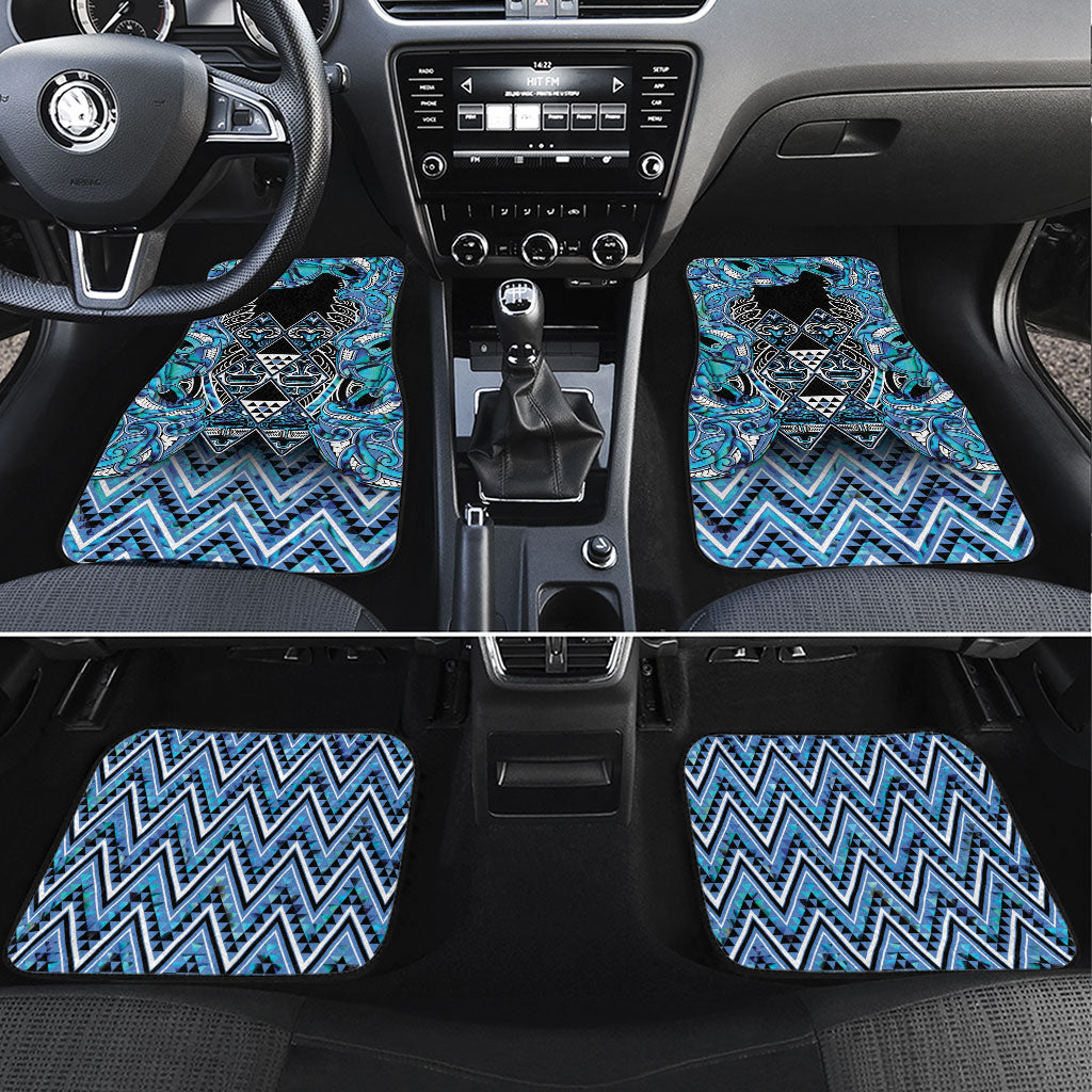 Aotearoa Ngati Porou Car Mats Maori Light Blue Tribal Paua Shell Pattern