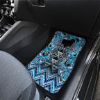 Aotearoa Ngati Porou Car Mats Maori Light Blue Tribal Paua Shell Pattern