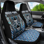 Aotearoa Ngati Porou Car Seat Cover Maori Light Blue Tribal Paua Shell Pattern