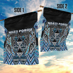 Aotearoa Ngati Porou Garden Flag Maori Light Blue Tribal Paua Shell Pattern