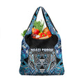 Aotearoa Ngati Porou Grocery Bag Maori Light Blue Tribal Paua Shell Pattern