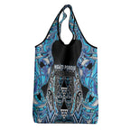 Aotearoa Ngati Porou Grocery Bag Maori Light Blue Tribal Paua Shell Pattern