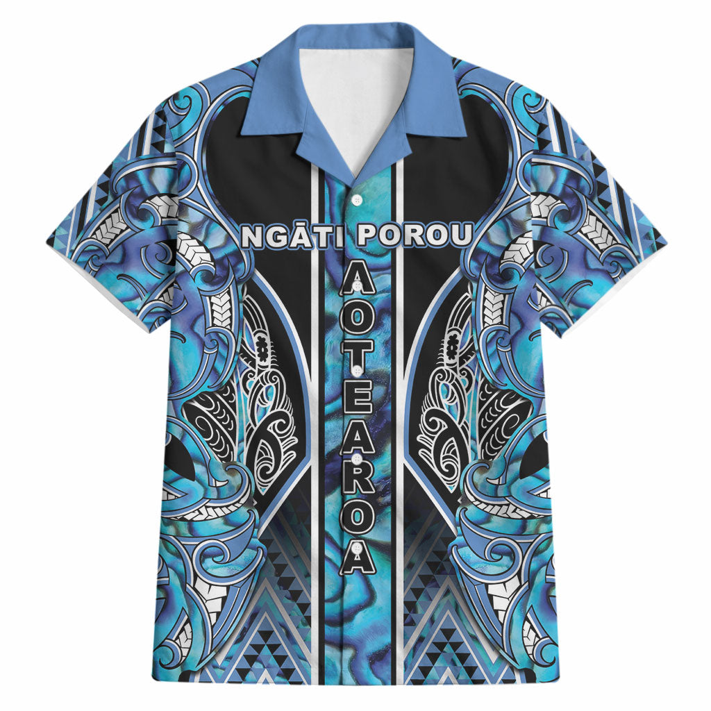 Aotearoa Ngati Porou Hawaiian Shirt Maori Light Blue Tribal Paua Shell Pattern
