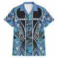 Aotearoa Ngati Porou Hawaiian Shirt Maori Light Blue Tribal Paua Shell Pattern
