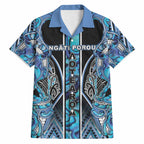 Aotearoa Ngati Porou Hawaiian Shirt Maori Light Blue Tribal Paua Shell Pattern