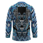 Aotearoa Ngati Porou Hockey Jersey Maori Light Blue Tribal Paua Shell Pattern