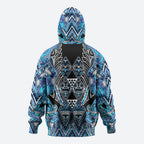 Aotearoa Ngati Porou Hoodie Maori Light Blue Tribal Paua Shell Pattern