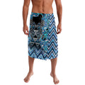Aotearoa Ngati Porou Lavalava Maori Light Blue Tribal Paua Shell Pattern