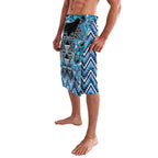 Aotearoa Ngati Porou Lavalava Maori Light Blue Tribal Paua Shell Pattern