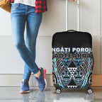 Aotearoa Ngati Porou Luggage Cover Maori Light Blue Tribal Paua Shell Pattern