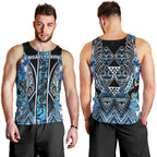Aotearoa Ngati Porou Men Tank Top Maori Light Blue Tribal Paua Shell Pattern