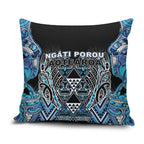 Aotearoa Ngati Porou Pillow Cover Maori Light Blue Tribal Paua Shell Pattern