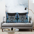 Aotearoa Ngati Porou Pillow Cover Maori Light Blue Tribal Paua Shell Pattern