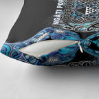Aotearoa Ngati Porou Pillow Cover Maori Light Blue Tribal Paua Shell Pattern