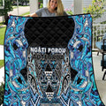 Aotearoa Ngati Porou Quilt Maori Light Blue Tribal Paua Shell Pattern