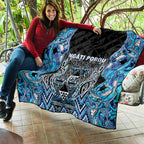 Aotearoa Ngati Porou Quilt Maori Light Blue Tribal Paua Shell Pattern