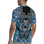 Aotearoa Ngati Porou Rugby Jersey Maori Light Blue Tribal Paua Shell Pattern