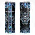 Aotearoa Ngati Porou Skinny Tumbler Maori Light Blue Tribal Paua Shell Pattern