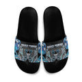 Aotearoa Ngati Porou Slide Sandals Maori Light Blue Tribal Paua Shell Pattern
