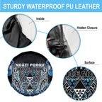 Aotearoa Ngati Porou Spare Tire Cover Maori Light Blue Tribal Paua Shell Pattern