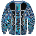 Aotearoa Ngati Porou Sweatshirt Maori Light Blue Tribal Paua Shell Pattern