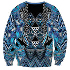 Aotearoa Ngati Porou Sweatshirt Maori Light Blue Tribal Paua Shell Pattern
