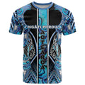 Aotearoa Ngati Porou T Shirt Maori Light Blue Tribal Paua Shell Pattern