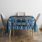 Aotearoa Ngati Porou Tablecloth Maori Light Blue Tribal Paua Shell Pattern