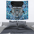 Aotearoa Ngati Porou Tapestry Maori Light Blue Tribal Paua Shell Pattern