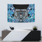 Aotearoa Ngati Porou Tapestry Maori Light Blue Tribal Paua Shell Pattern