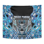 Aotearoa Ngati Porou Tapestry Maori Light Blue Tribal Paua Shell Pattern