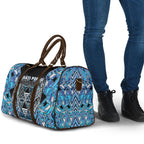 Aotearoa Ngati Porou Travel Bag Maori Light Blue Tribal Paua Shell Pattern