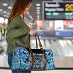 Aotearoa Ngati Porou Travel Bag Maori Light Blue Tribal Paua Shell Pattern