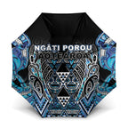 Aotearoa Ngati Porou Umbrella Maori Light Blue Tribal Paua Shell Pattern