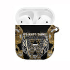 Aotearoa Waikato Tainui AirPods Case Maori Light Gold Tribal Paua Shell Pattern
