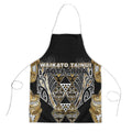 Aotearoa Waikato Tainui Apron Maori Light Gold Tribal Paua Shell Pattern