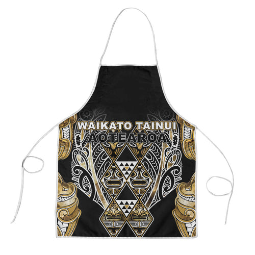 Aotearoa Waikato Tainui Apron Maori Light Gold Tribal Paua Shell Pattern