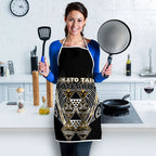 Aotearoa Waikato Tainui Apron Maori Light Gold Tribal Paua Shell Pattern