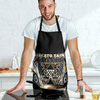 Aotearoa Waikato Tainui Apron Maori Light Gold Tribal Paua Shell Pattern