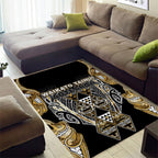 Aotearoa Waikato Tainui Area Rug Maori Light Gold Tribal Paua Shell Pattern