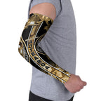 Aotearoa Waikato Tainui Arm Sleeves Maori Light Gold Tribal Paua Shell Pattern