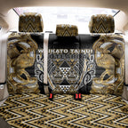 Aotearoa Waikato Tainui Back Car Seat Cover Maori Light Gold Tribal Paua Shell Pattern