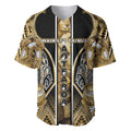 Aotearoa Waikato Tainui Baseball Jersey Maori Light Gold Tribal Paua Shell Pattern