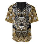 Aotearoa Waikato Tainui Baseball Jersey Maori Light Gold Tribal Paua Shell Pattern