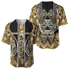 Aotearoa Waikato Tainui Baseball Jersey Maori Light Gold Tribal Paua Shell Pattern