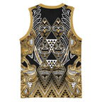 Aotearoa Waikato Tainui Basketball Jersey Maori Light Gold Tribal Paua Shell Pattern