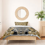 Aotearoa Waikato Tainui Bedding Set Maori Light Gold Tribal Paua Shell Pattern