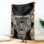 Aotearoa Waikato Tainui Blanket Maori Light Gold Tribal Paua Shell Pattern